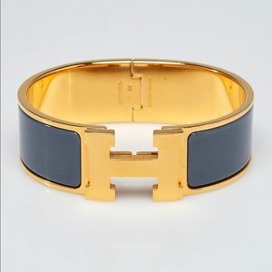 Authentic Hermes gold Clic Clac H bracelet